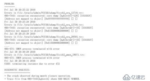 ORA-07445:[kghsrch()+128] [SIGSEGV] [Address not mapped to object]冷处理