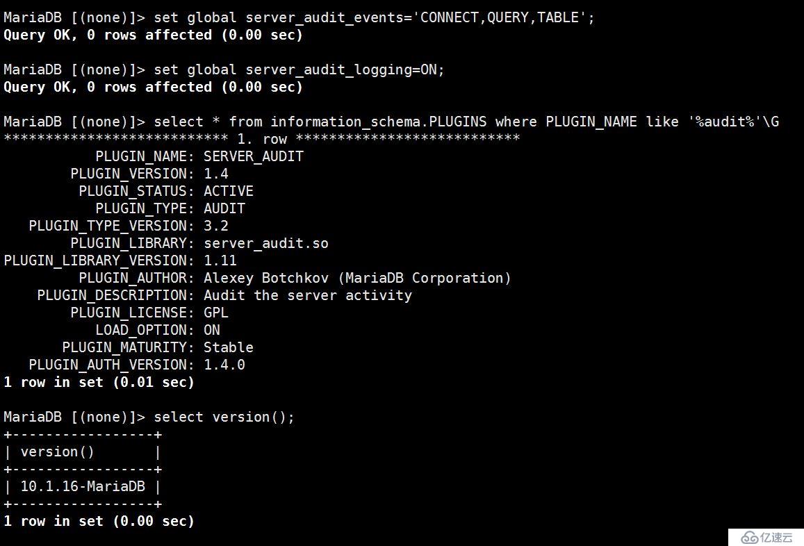 MariaDB10.1中如何开启审计日志