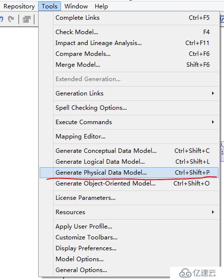 使用PowerDesigner生成CDM、PDM和SQL