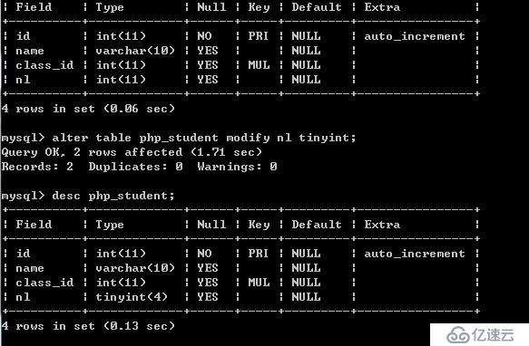 mysql之DDL操作--数据表