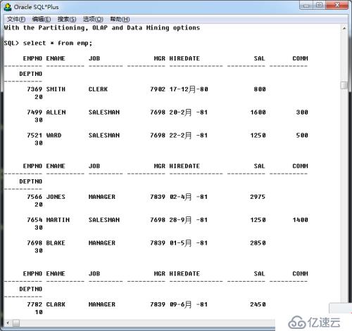 SQL Plus输出结果的格式化(linesize、pagesize)