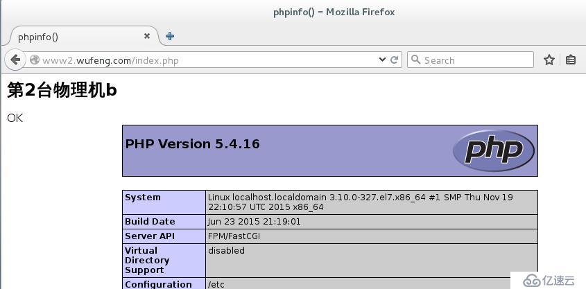 三台centos7主机分别部署httpd，php-fpm，mariadb