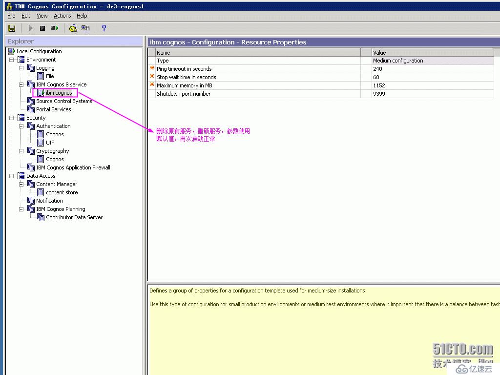 Cognos CFG-ERR-0103 无法启动 IBM Cognos 服务