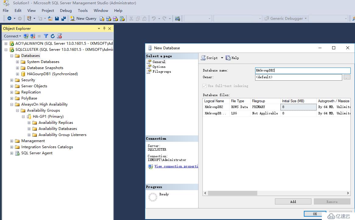 SQL Server 2016 Failover  +AlwaysOn 增加数据库到可用性组