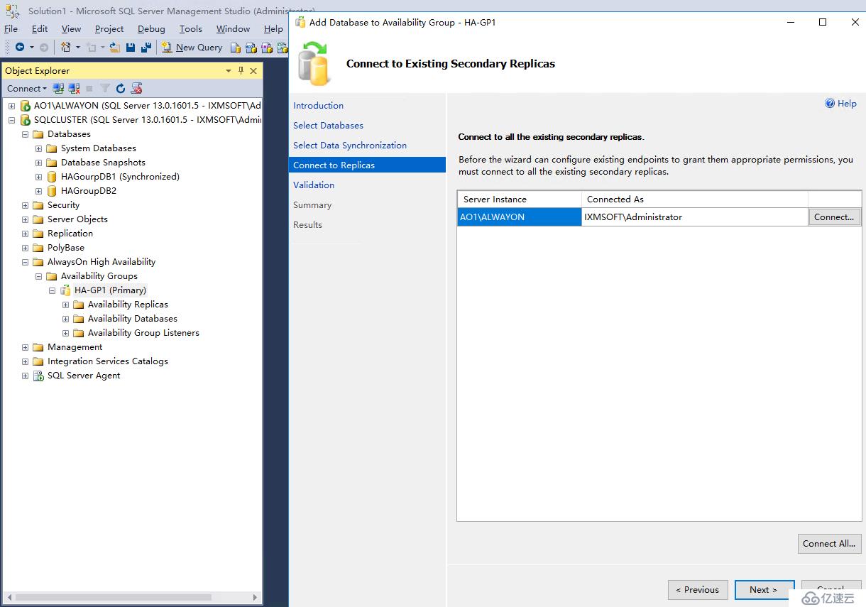 SQL Server 2016 Failover  +AlwaysOn 增加数据库到可用性组