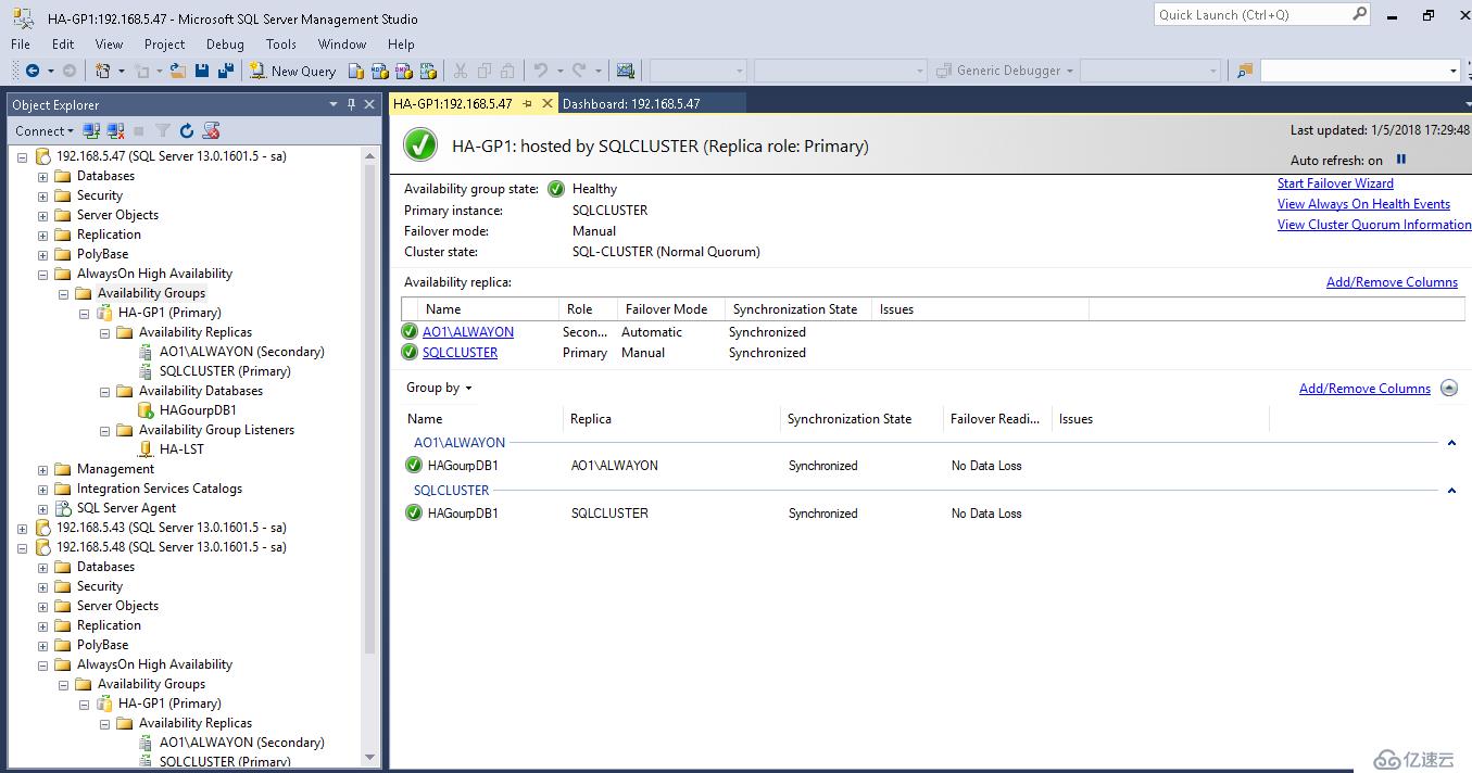 SQL Server 2016 Failover Cluster+ ALwaysOn(三)