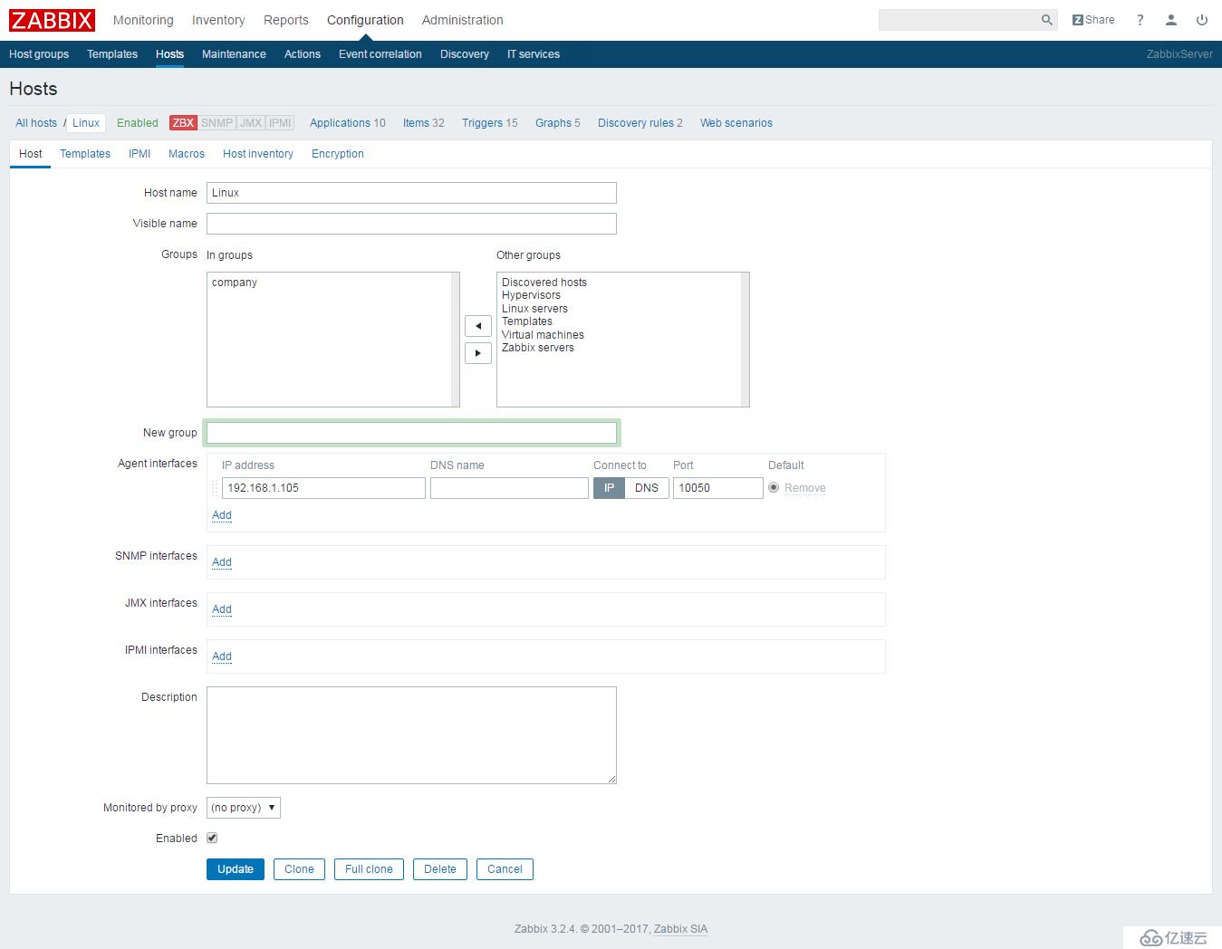 Centos7.2下搭建Zabbix3.2（简）