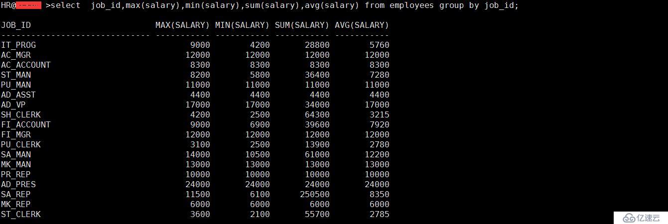 SQL 基础之组函数（九）