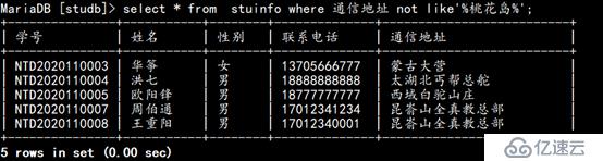 Linux系统下mariadb数据库的基本操作