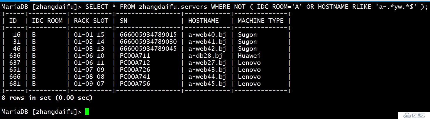 MySQL常用语句