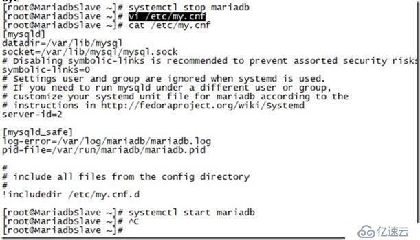 mariadb 主从服务器实验热备1