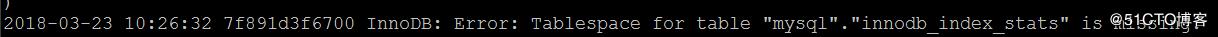 tablespace innodb_index_stats is missing