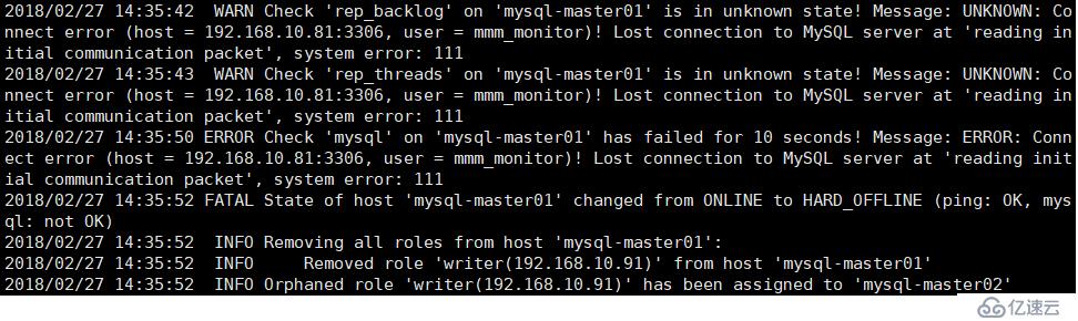 MySQL 5.6通过MMM实现读写分离的高可用架构