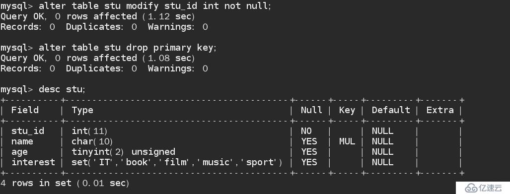 MySQL中出现Multiple primary key defined报错提示之解决办法