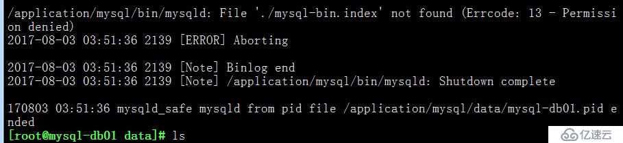 MySQL-bin.index no found (errcode:13-perssion)