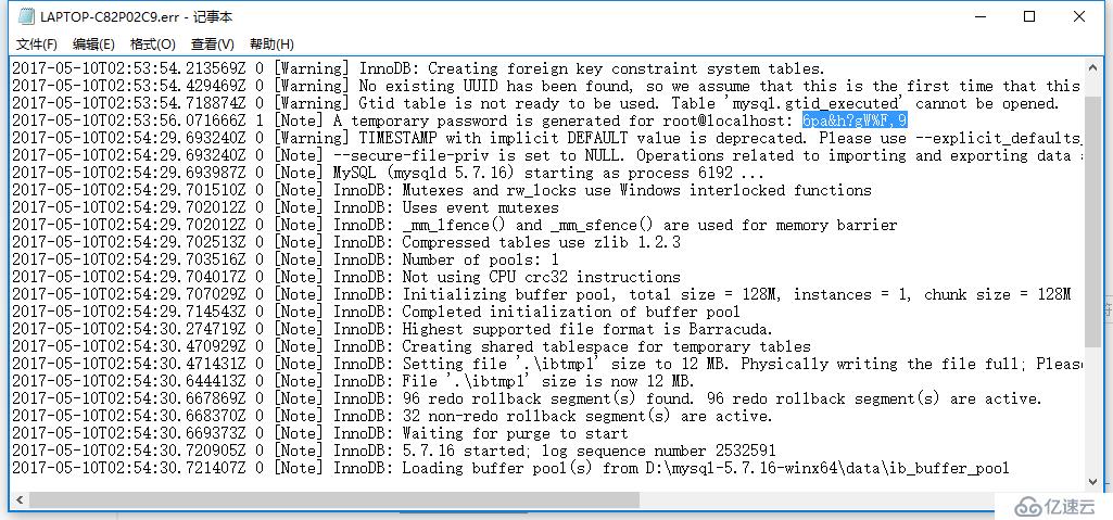 mysql5.7windows下zip安装注意事项