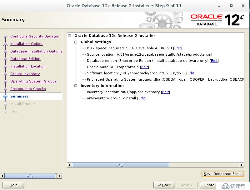 rhel7.2安裝oracle 12C