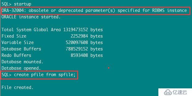 ORA-32004: obsolete or deprecated parameter(s) spe