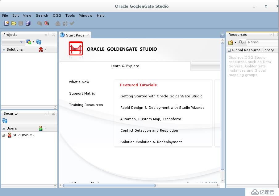 Oracle GoldenGate studio 12.3.1.3的登录