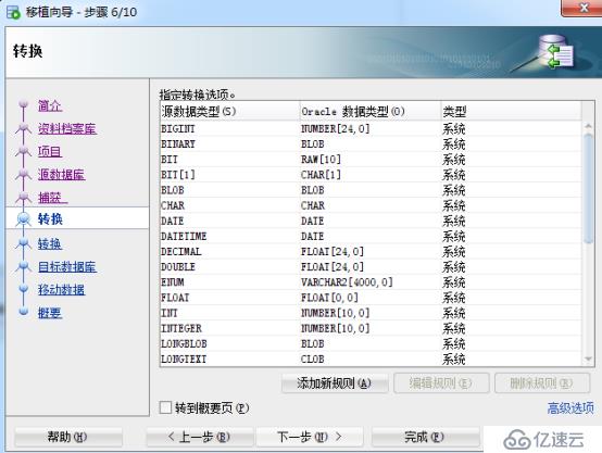 MYSQL数据库迁移到ORACLE数据库