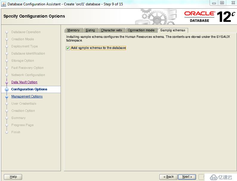 Oracle 12.2安装示例schema