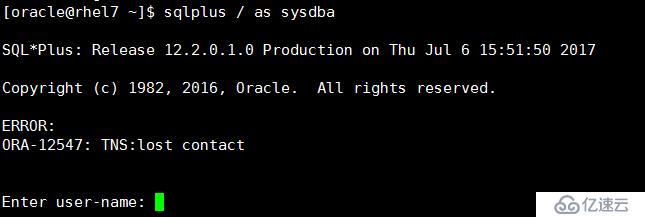 ORA-12547: TNS:lost contact报错的处理方法