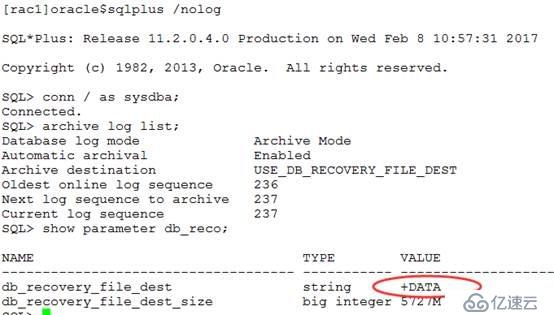 Oracle 11g RAC将归档从ASM修改到本地