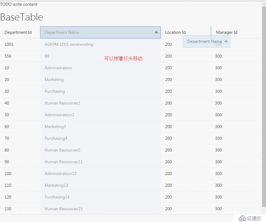 ORACLE JET Basic Table Column Reordering