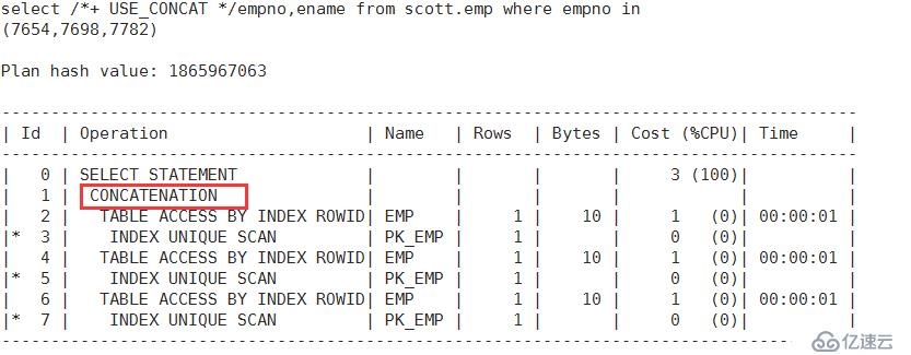 Oracle里另外一些典型的执行计划