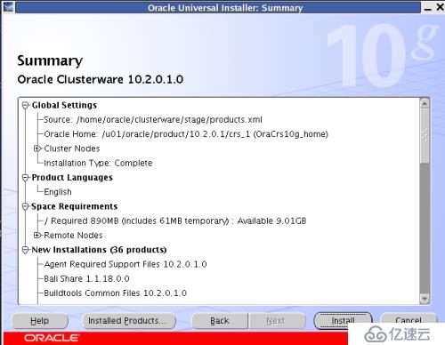 oracle linux 4.8安裝oracle 10g rac環(huán)境之cluster安裝