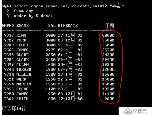 Oracle系列：（7）order by子句