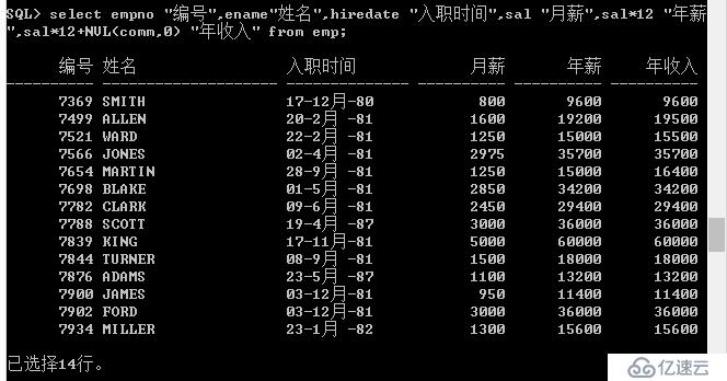 Oracle系列：（5）select子句