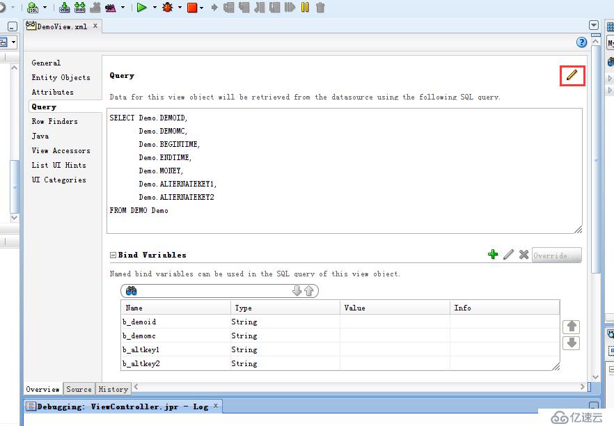 ORACLE ADF：VO SQL绑定