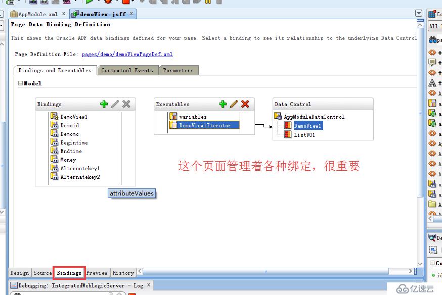 ORACLE ADF11g中Binding有什么用