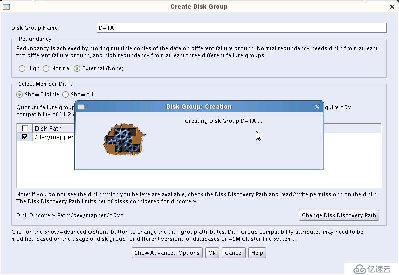 Installation Oracle11gR2 RAC---创建ASM磁盘组