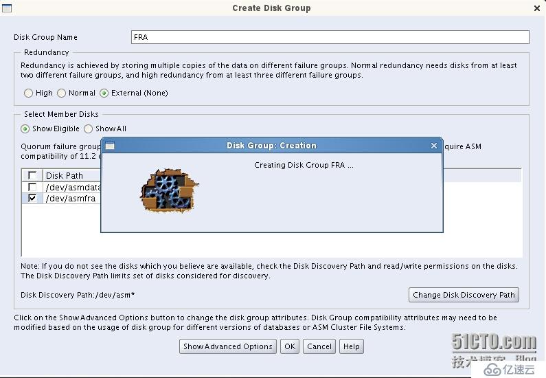 Installation Oracle11gR2 RAC One Node ----创建ASM磁盘组