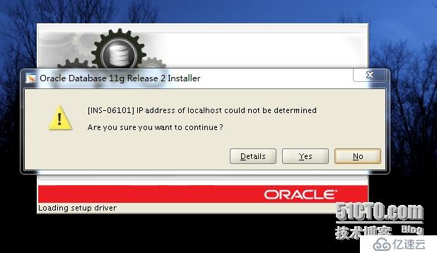 Oracle11G 安裝提示 INS-06101 