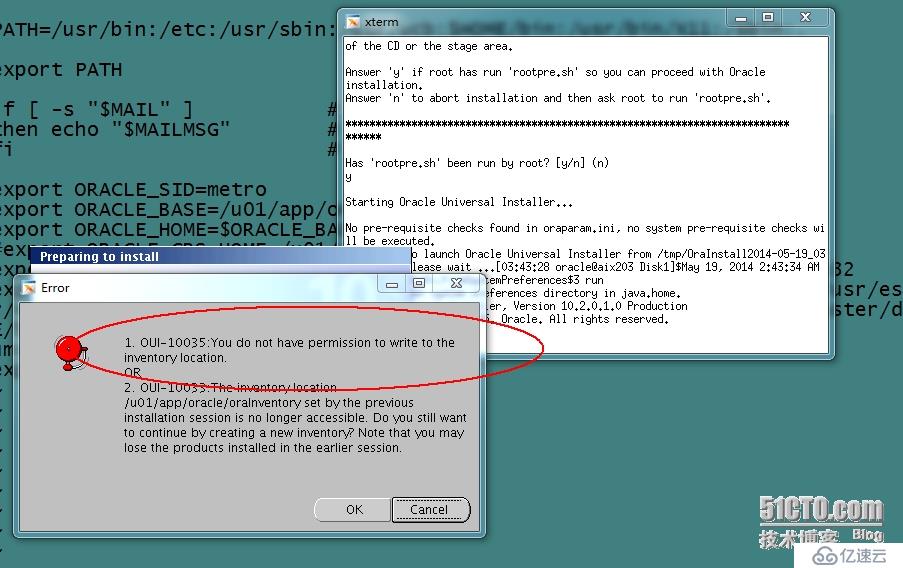 AIX 5.3安装Oracle 10g错误案例--ruInstaller