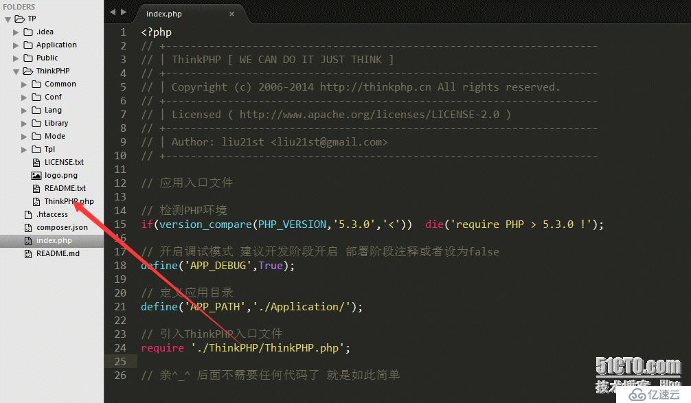 究极！ThinkPHP 3.2.2 框架源码逐行分析(一)