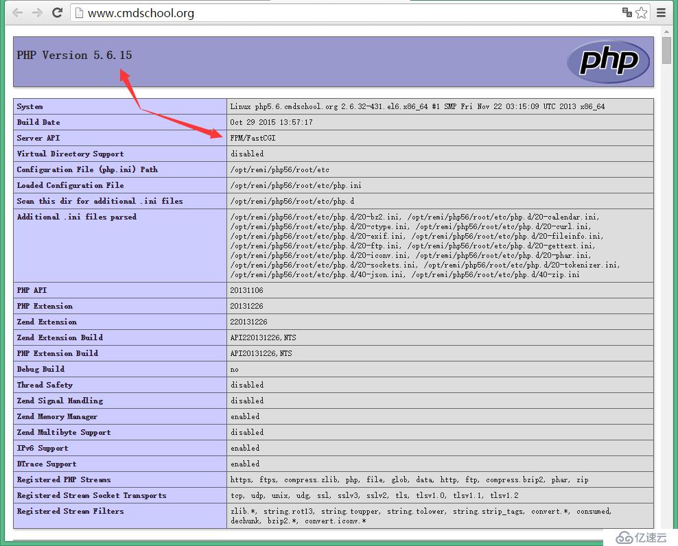 php5.6完全yum安装LAMP环境并加载fastcgi模块