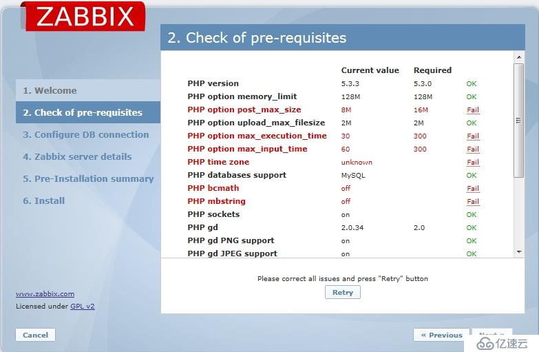 Zabbix安装(三)：Web页面初始化