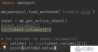 openpyxl使用sheet.columns报错怎么解决