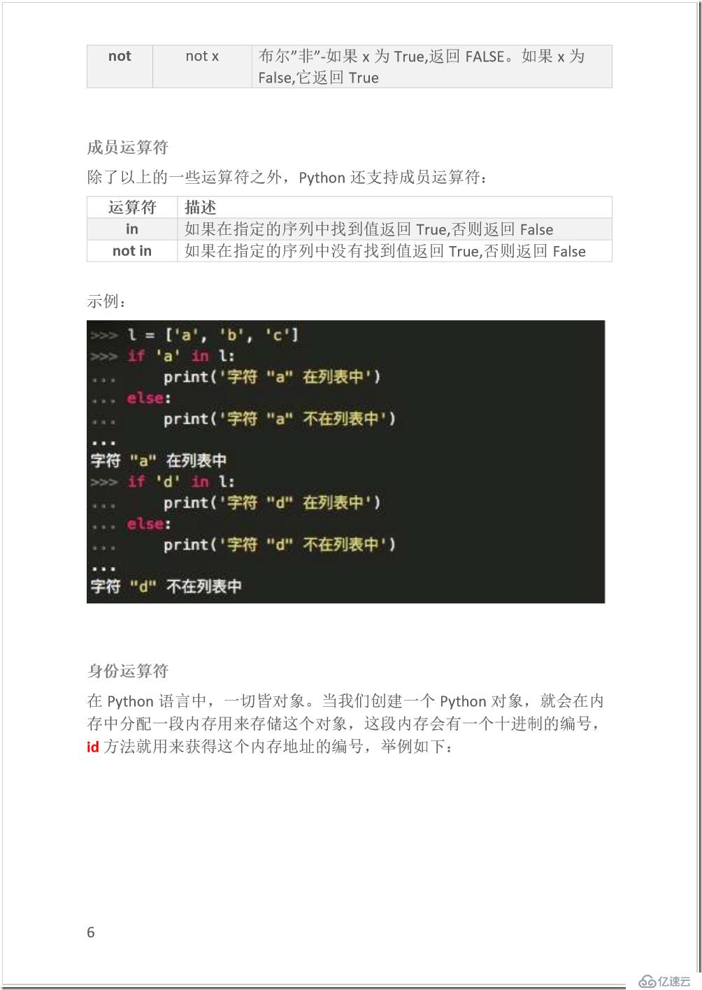 Python运算符(Python学习笔记03）