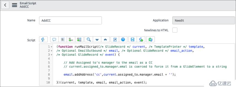 Sample script adds the Assigned to’s manager as a