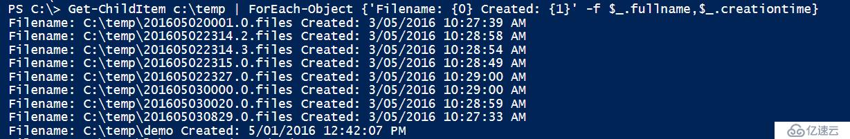 Powershell -F 格式操作符