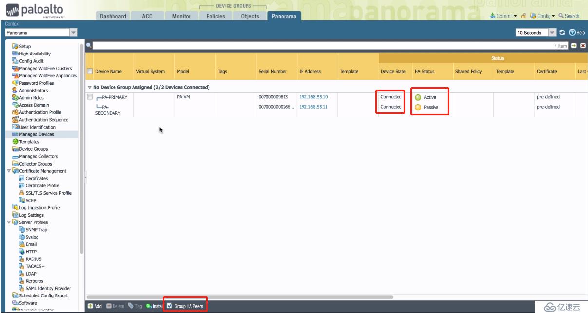 迁移PaloAlto HA高可用防火墙到Panorama