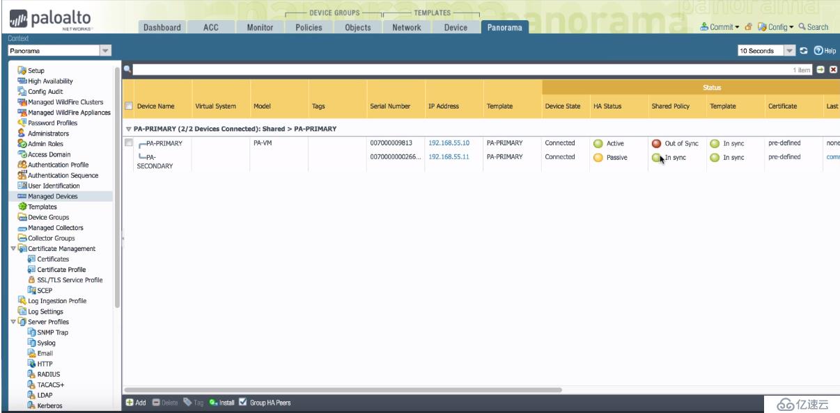 迁移PaloAlto HA高可用防火墙到Panorama