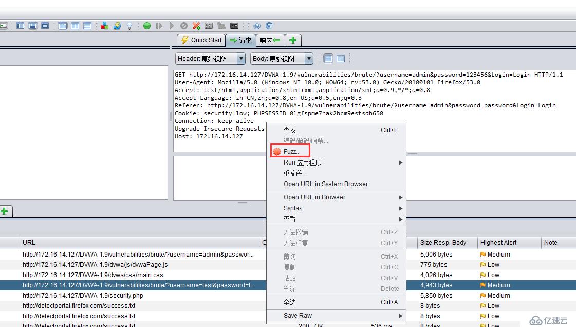 Web安全工具 -- OWASP ZAP的暴力破解功能FUZZ