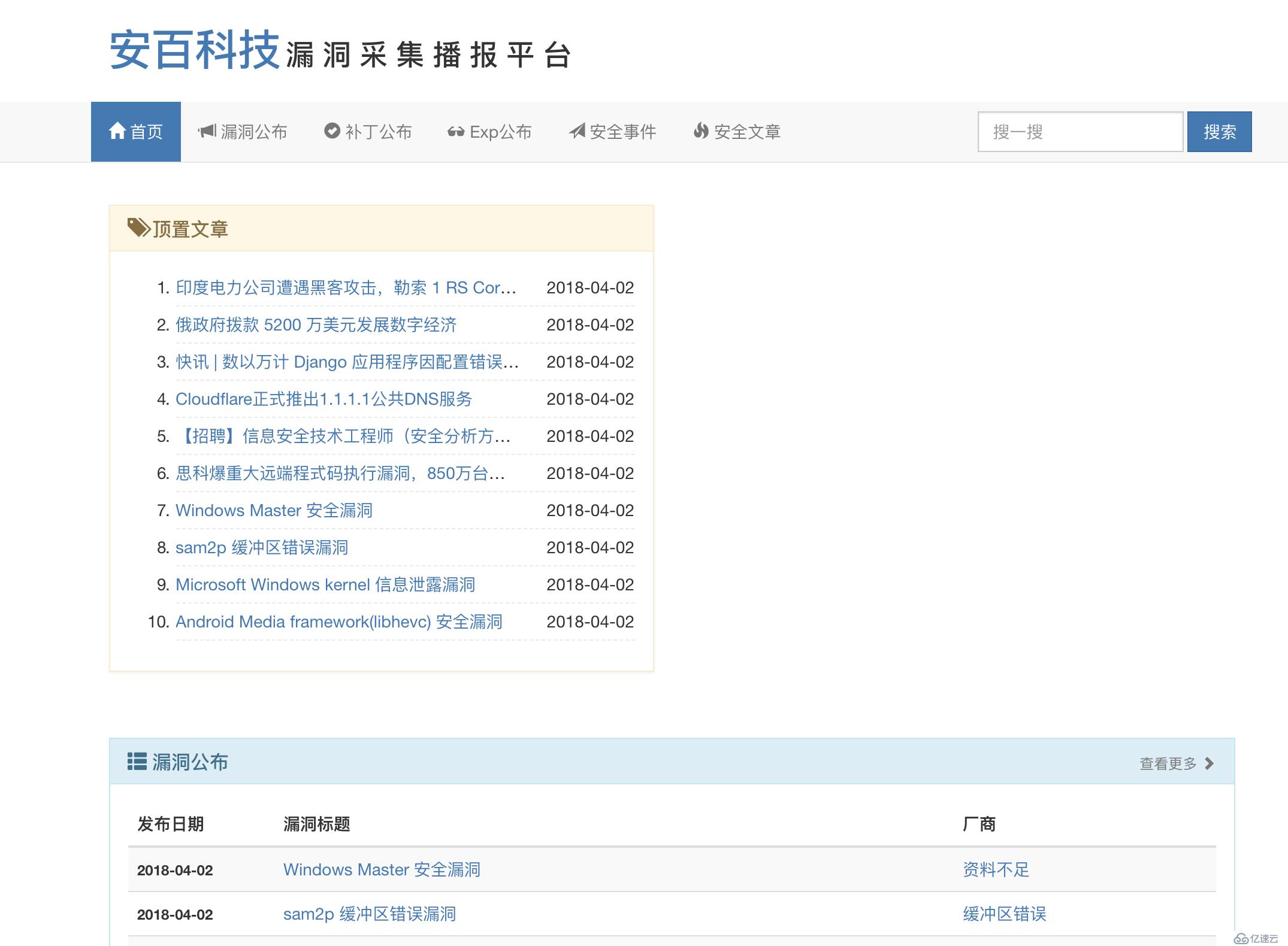 漏洞发布平台-安百科技