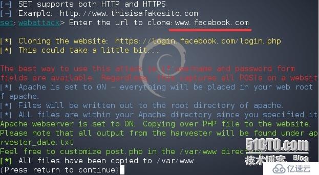 Kali使用setoolkit伪造网页盗取Facebook账号和密码